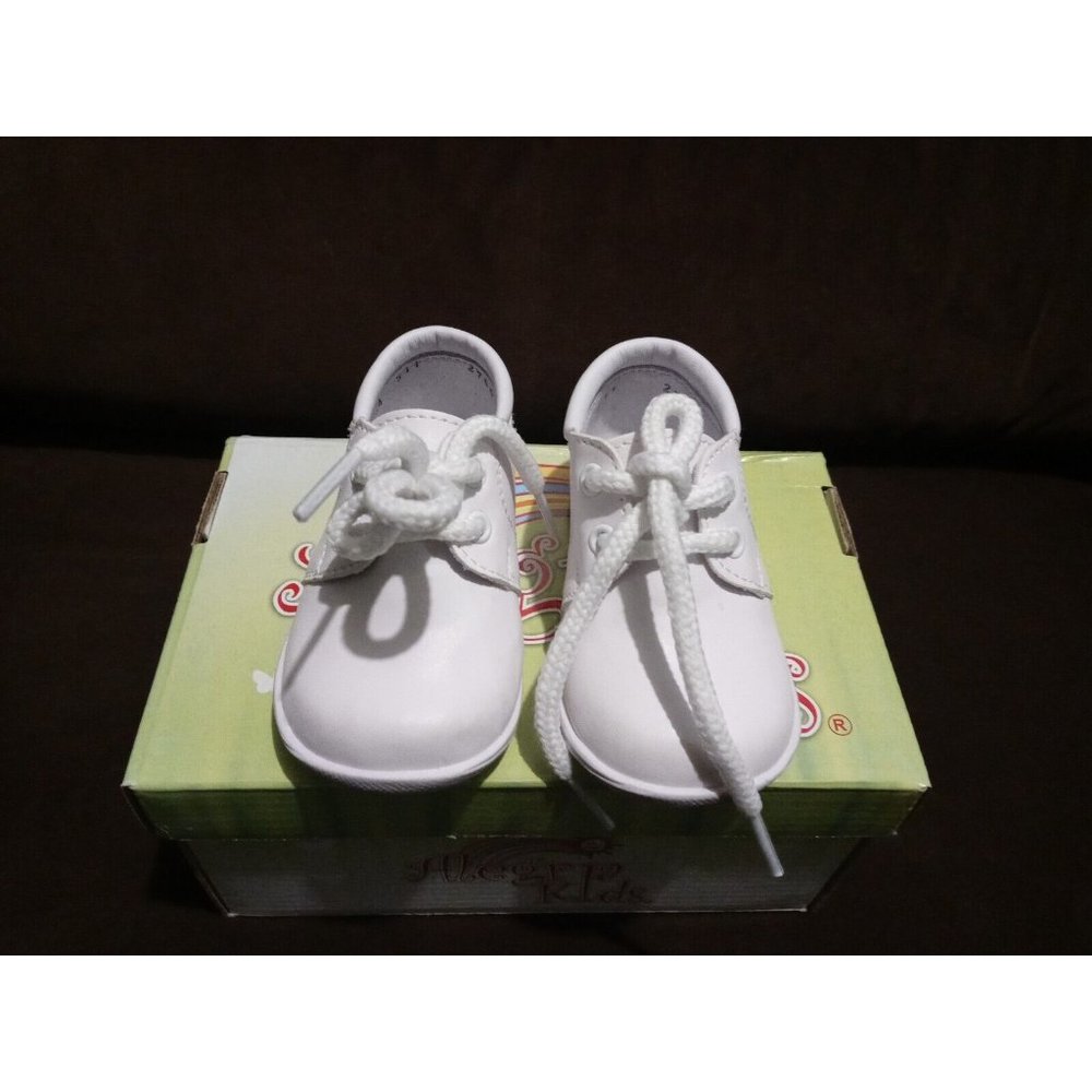 BOYS CHRISTENING SHOES SIZE 11/4 WHITE COLOR AK511 NEW